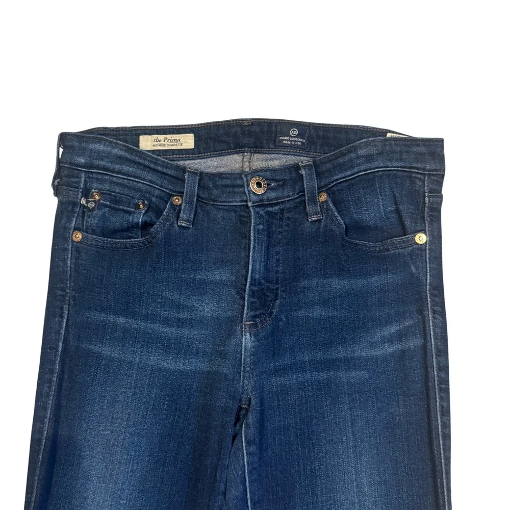 AG Adriano Goldschmied Dark Wash Prima Mid-Rise‎ Cigarette Jeans | 27R